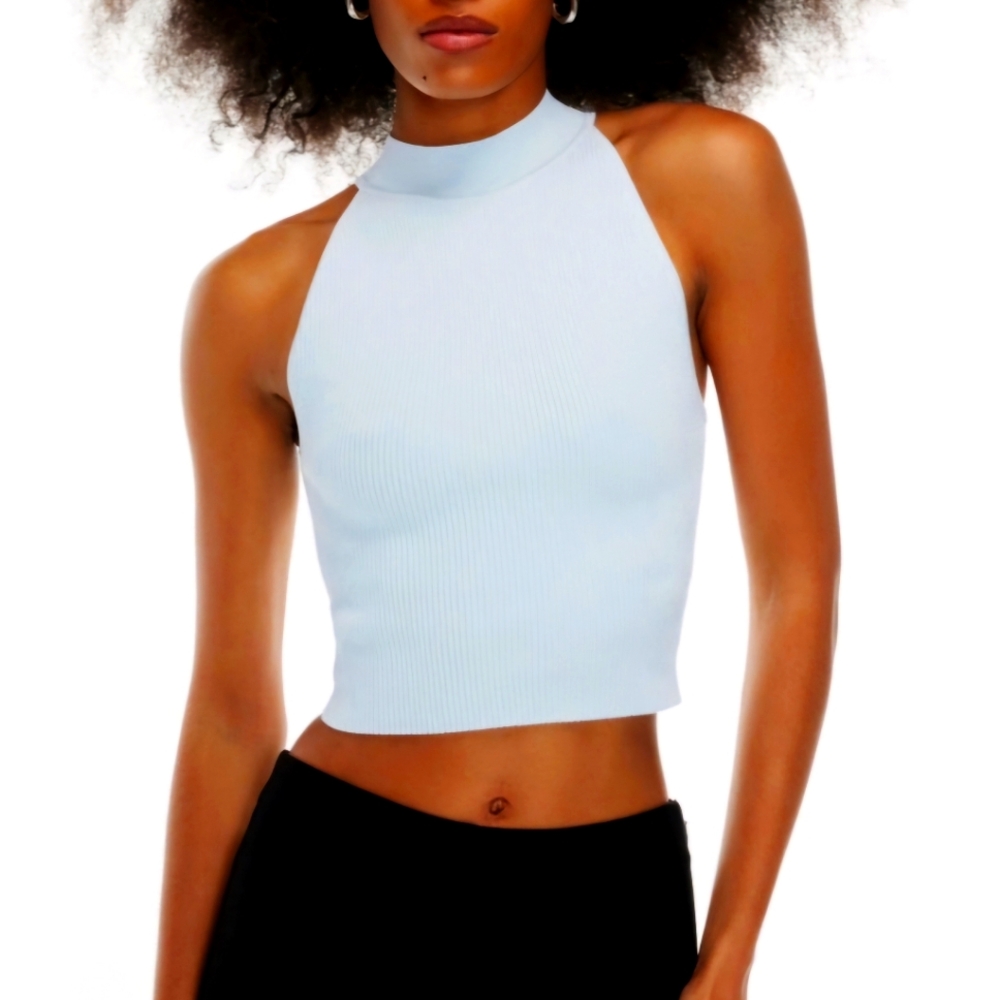 NWT Babaton baby blue halter top